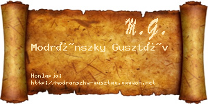 Modránszky Gusztáv névjegykártya