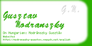 gusztav modranszky business card