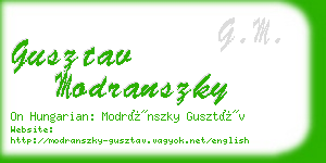 gusztav modranszky business card